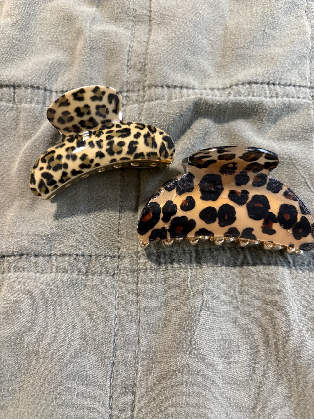 Leopard Print Hair Claw Clip - Set of 2
